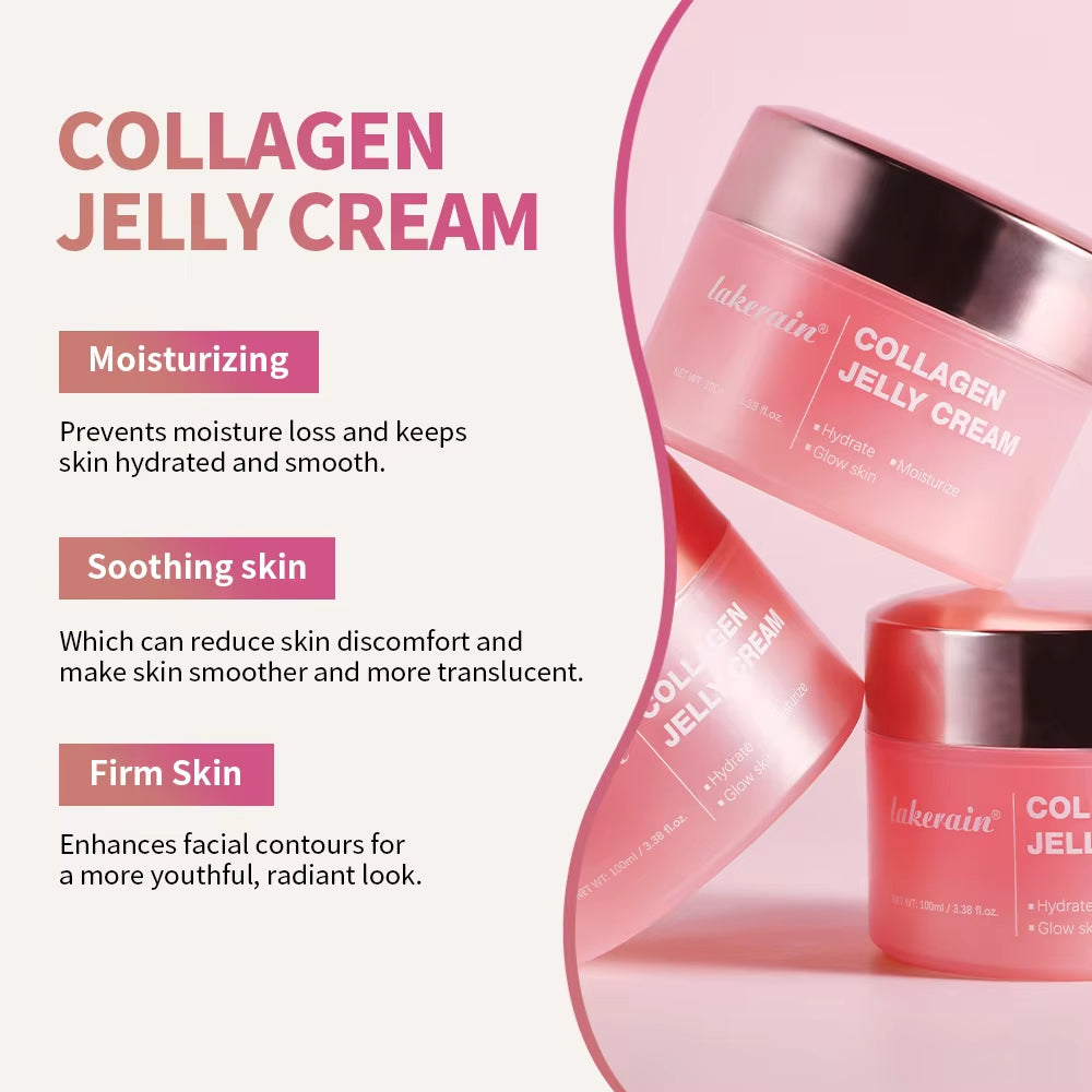 100G Collagen Jelly Cream Hydrolyzed Collagen Soft Moist Jelly Essence Shrinks Pores Moisturizing Soothing Skin Care Products